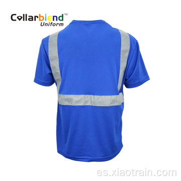 Camiseta polo azul de seguridad de alta visibilidad